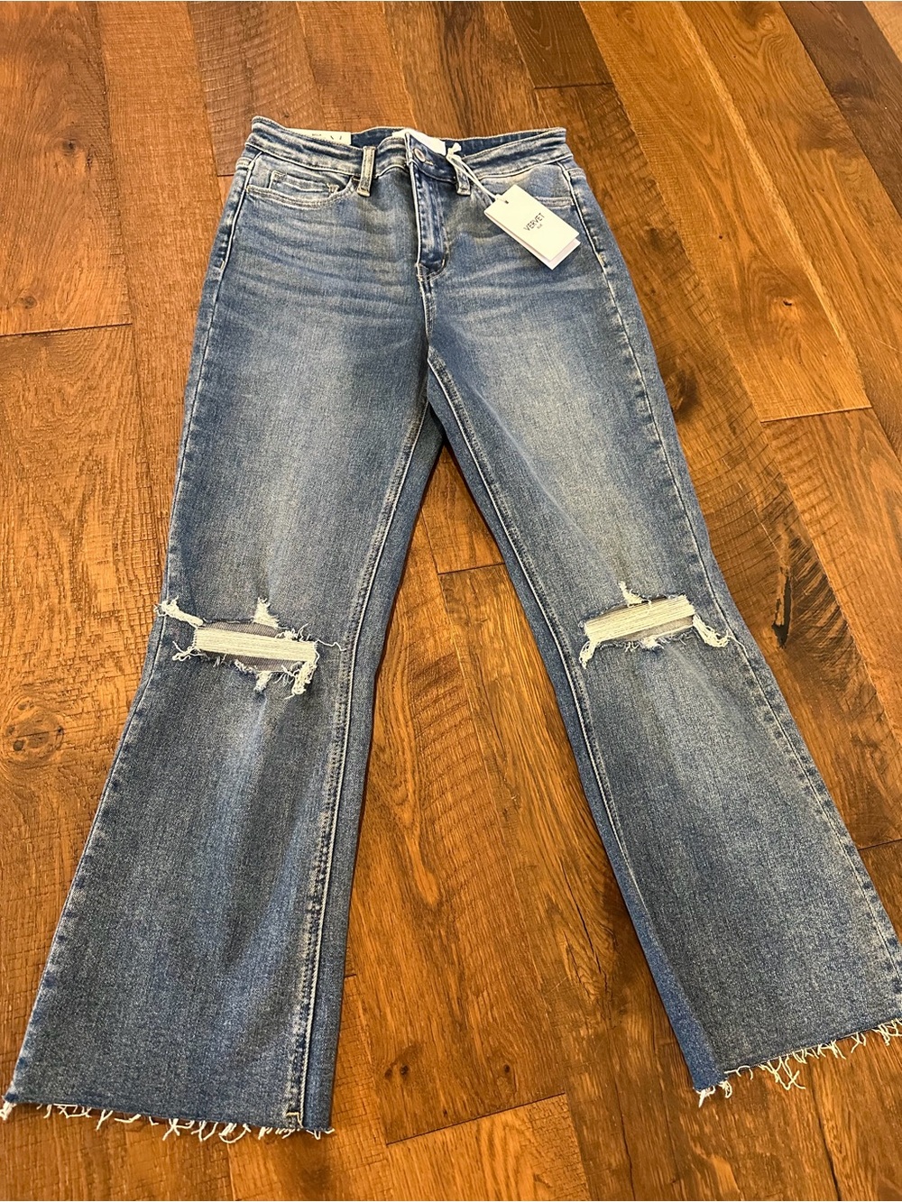 Women's Distressed Jeans - Blue